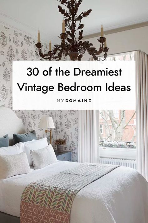 Make your bedroom a relaxing retreat with vintage style. From antique light fixtures to cane accents, here 30 ideas to help you get started. #Vintage #VintageBedroom #BedroomDesign #MyDomaine Home Office, Decoration, Vintage, Design, Bedroom Vintage, Inspiration, Vintage Bedroom Styles, Vintage Bedroom Ideas Victorian, Bedroom Inspirations Vintage