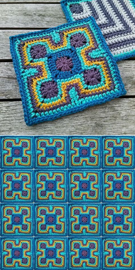 Quilting Patterns, Crochet Patterns, Quilts, Crochet, Crochet Squares, Crochet Quilt, Crochet Quilt Pattern, Crochet Square Patterns, Crochet Square
