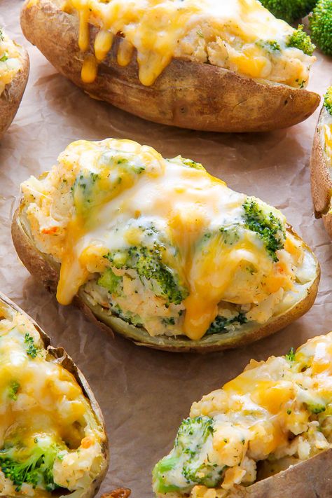 Broccoli and Cheddar Twice-Baked Potatoes - Baker by Nature Healthy Recipes, Healthy Dinner Recipes, Diet Recipes, Healthy Diet, Healthy Diet Recipes, Diet, Healthy, Healthy Dinner, Comfort Food