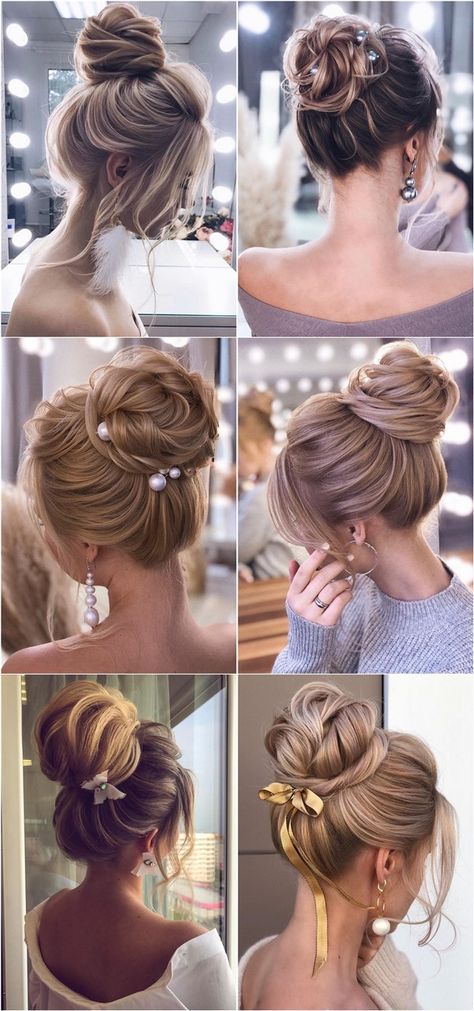 High Bun Hairstyles have always been a popular choice for brides for their classic look that lasts the test of time! Create a messy top knot bridal bun for a more romantic or bohemian look or go sleek and sophisticated for a more elegant style. Accessories add the final touch; a gorgeous bridal hair comb […]- Part 2- Part 2 Top Knot Wedding Hair, Messy Bun For Wedding Guest, Updo Wedding, High Updo Wedding, High Bun Wedding Hairstyles, Wedding Buns For Long Hair, High Bun Bridal Hair With Veil, Wedding Hairstyles For Long Hair, Wedding Hairstyles High Updo