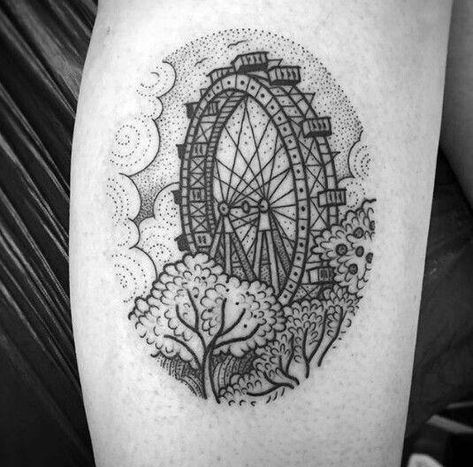 50 Ferris Wheel Tattoo Ideas For Men - Amusement Ride Designs Small Tattoos, Piercing, Tattoo, Ink, Art, Tattoos, Tatting, Susanne Konig, Art Tattoo