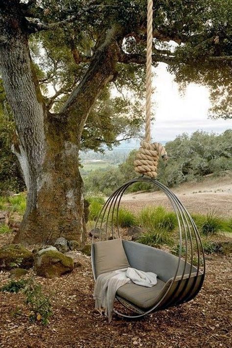 DIY Tree Swing Ideas For More Family Time (24) Outdoor, Dekorasi Rumah, Haus, Dekoration, Tuin, Pergola, Garten, Backyard, Swing