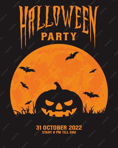 Premium Vector | Halloween party poster design template Layout, Halloween, Design, Halloween Flyer, Halloween Party Flyer, Halloween Event Poster, Halloween Party Poster, Halloween Graphics, Halloween Posters Party