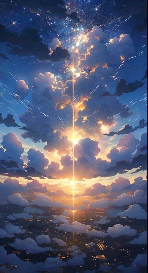 Animation, Nature, Sky, Sky Anime, Sky And Clouds, 1080p Anime Wallpaper, Anime Scenery Wallpaper, Sky Aesthetic, Heaven Wallpaper