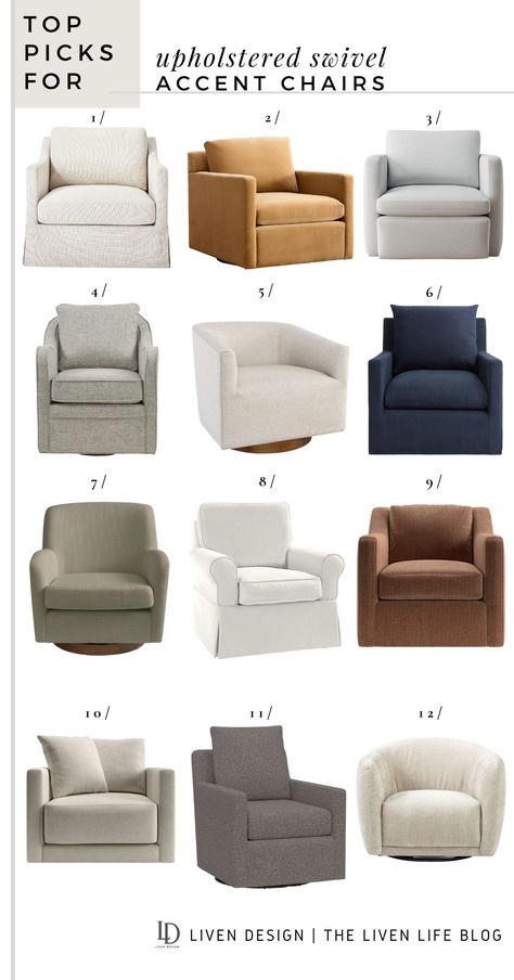 Home Décor, Design, Modern Swivel Chair Living Room, Upholstered Arm Chair, Upholstered Accent Chairs, Modern Swivel Chair, Comfortable Accent Chairs, Swivel Armchair, Side Chairs Living Room