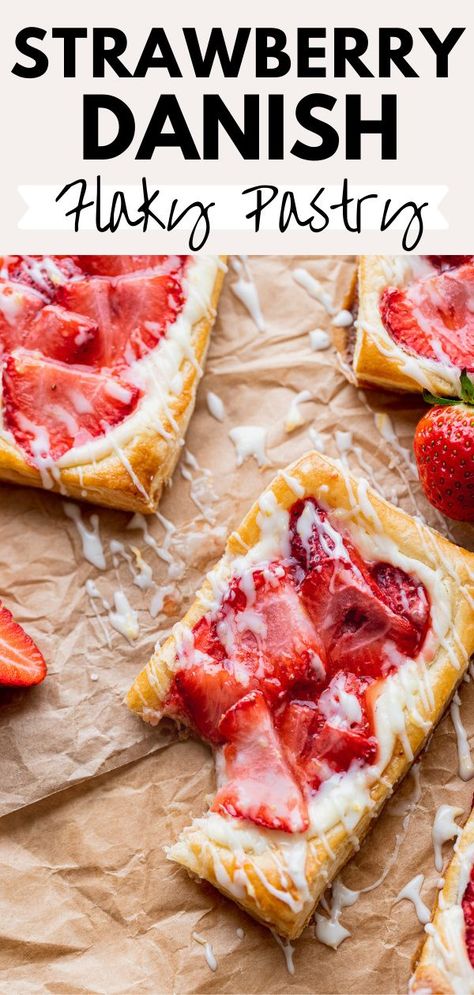Pie, Snacks, Brunch, Doughnut, Valentine's Day, Cake, Ideas, Strawberry Cream Cheese Danish Recipe, Strawberry Danish Recipe