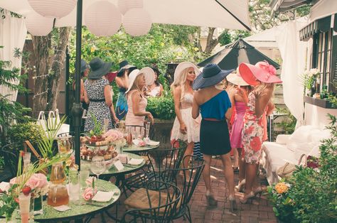Big floppy hats for outdoor garden/tea party bridal shower. Give a cute prize for the best hat. Make sure to let guests know on the invite! Brunch, Friends, Parties, Tea Party Bridal Shower, Bridal Shower Tea, Big Hat Brunch, Bridal Tea Party, Bridal Shower Theme, Tea Party Outfits