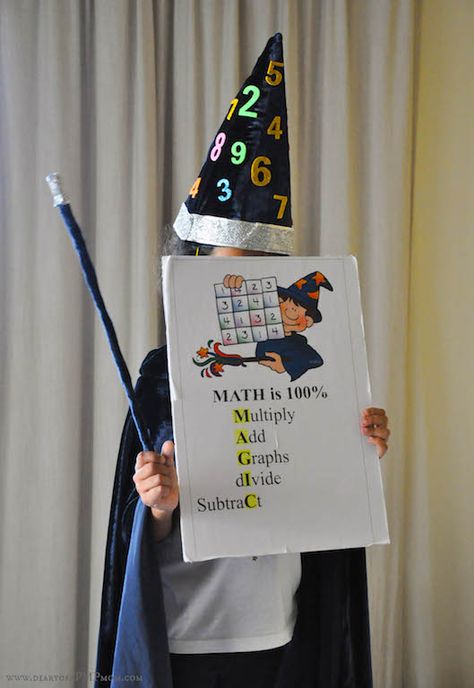So, its the time of year again, when we the mums, have to put their thinking caps on to figure out what to dress their kids as, on themed days at school . This week is World Maths Day for us, and t… Ideas, Costumes, Harry Potter, Craft Kids, World Maths Day, Math Dress, Maths Day, Math Night, School Event Dress