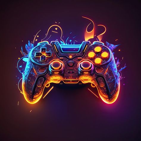 Neon, Video Game, Design, Video Game Design, Video Game Controller, Gaming Wallpapers, Gaming Posters, Game Controller Art, Gamer
