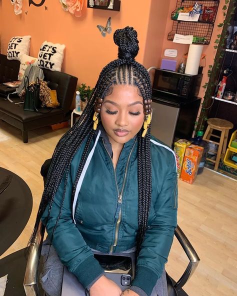 Tribal Braids With Base Ideas, Braided Hairstyles, Box Braids, Braided Cornrow Hairstyles, Cornrows Braids, Fulani Braids, Box Braids Styling, Box Braids Hairstyles, Types Of Braids