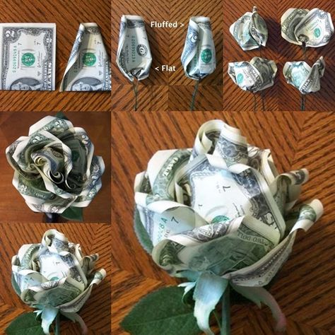 DIY Dollar Rose - DIY Tutorials Decoration, Crafts, Diy Gifts, Valentine's Day, Diy Bouquet Wrap, Flower Gift Ideas, Money Bouquet, Diy Bouquet, Diy Roses