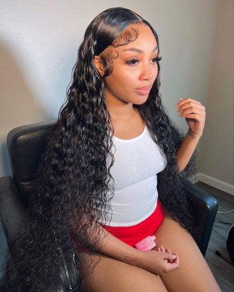 Outfits, Wet Wavy Lace Front Wigs Styles, Wigs For Black Women, Black Girl Braided Hairstyles, Curly Lace Front Wigs, Braids For Black Hair, Curly Wigs, Lace Front Wigs, Black Girls Hairstyles