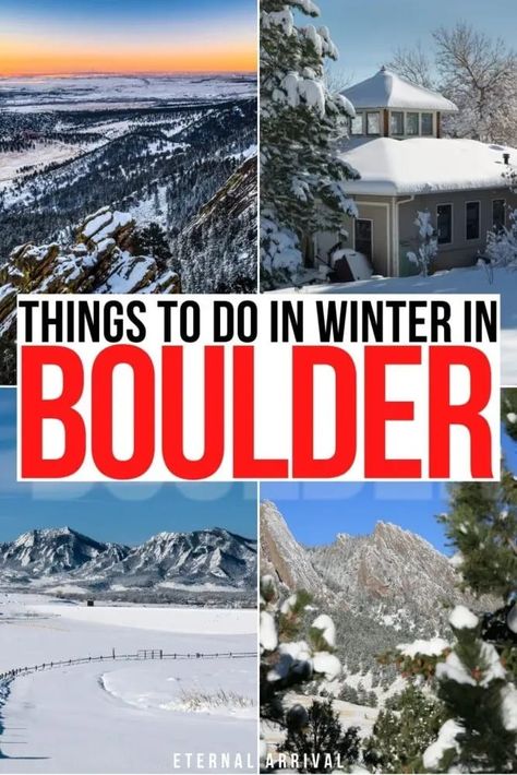There’s no better place in Colorado during the winter months to visit than Boulder! A small town (though some may refer to it as a city) located right at the start of the Rocky Mountains, Boulder is one place you won’t want to miss. Boulder is a common day trip from Denver, but it is ... Read more Rocky Mountains, Winter, Denver, Wanderlust, Boulder Colorado Winter, Day Trips From Denver, Colorado Travel, Denver Vacation, Colorado Winter