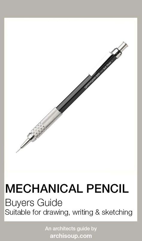 Guide to finding the best mechanical pencils for drawing, writing and sketching, suitable for architects, students, designers, and artists. Architecture, Design, Best Mechanical Pencil, Mechanical Pencils, Mechanical Pen, Writing Tools, Types Of Pencils, Technical Pencil, Best Pencil