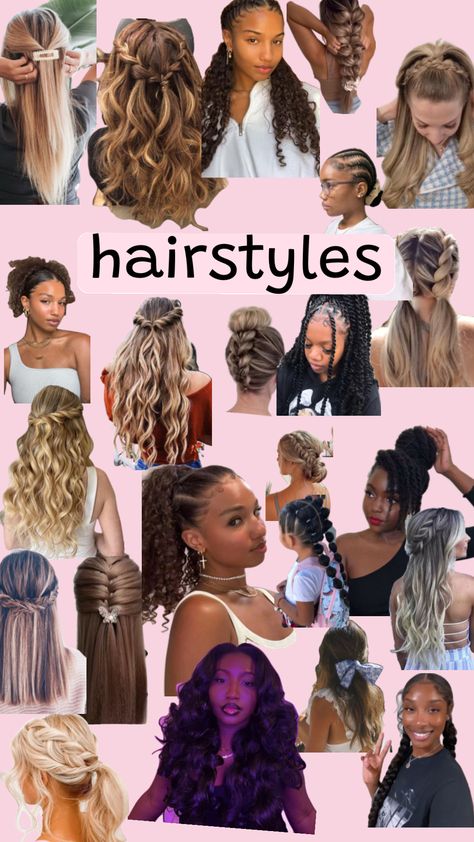Outfits, Braided Hairstyles, Cute Hairstyles With Curls, Cute Hairstyles For Medium Hair, Easy Hairstyles For Long Hair, Cute Hairstyles For School, Easy Hairstyles For School, Pretty Hairstyles For School, Wig Hairstyles