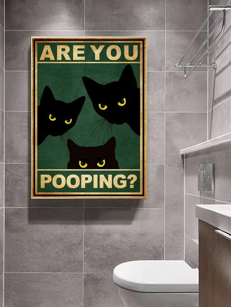 1pc Cat & Letter Graphic Unframed Painting, Vintage Chemical Fiber Waterproof Wall Art Painting For Bathroom Wall DecorI discovered amazing products on SHEIN.com, come check them out! Cat Art, Boho, Disney, Sanat, Dekorasyon, Dieren, Kunst, Cute Art, Lol