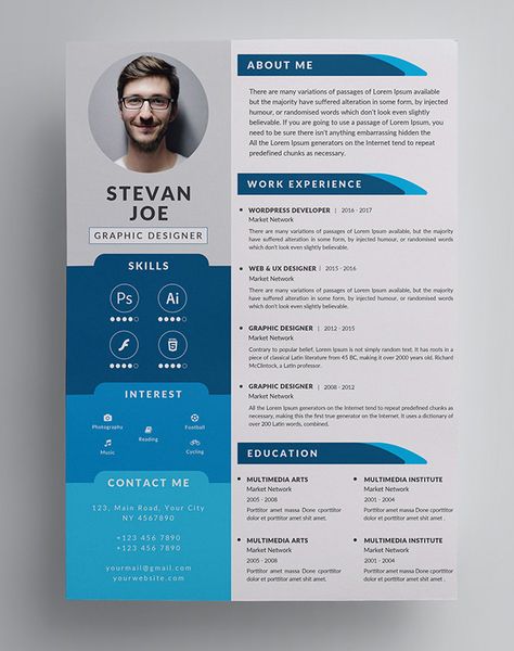 Freebies for 2019: Free Modern Resume Template Resume Design, Best Free Resume Templates, Downloadable Resume Template, Best Resume Template, Cv Resume Template, Creative Resume Templates, Resume Templates, Resume Template, Creative Resume