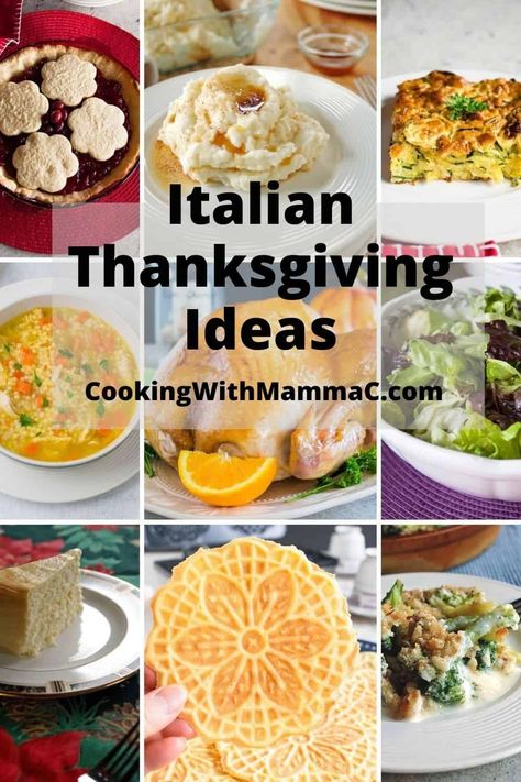 Don't miss these Italian Thanksgiving Dinner Ideas! They include a delicious mix of Italian recipes and traditional American favorites. You'll find Thanksgiving appetizers, side dishes, desserts and drinks from Cooking with Mamma C! There's turkey too! Thanksgiving, Thanksgiving Dinner Recipes Traditional, Thanksgiving Recipes Side Dishes, Thanksgiving Side Dishes, Thanksgiving Dinner Sides, Italian Thanksgiving Recipes, Thanksgiving Dinner Recipes, Easy Thanksgiving Dish, Thanksgiving Appetizer Recipes