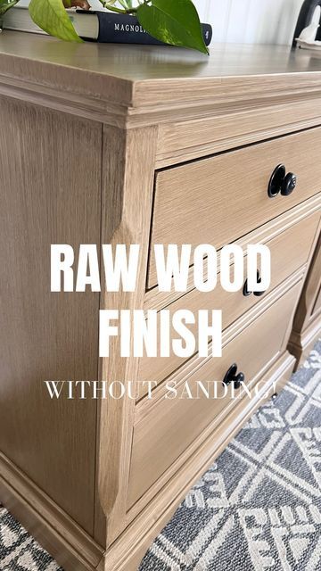 Maddison McCurdy | Furniture Refinishing & DIY on Instagram: "This Raw Wood Finish was really intimidating at first! I kept seeing other furniture refinishers try it and I thought “there’s no way I can do that!” But when I saw these nightstands for sale I scooped them up and knew I was doing that finish on those babies! I grabbed all the supplies and got to it! It all worked out, I LOVED the finished result and now it’s one of my favorites to do! Getting that raw wood, pottery barn look without all the sanding and staining???? YES PLEASE! #rawwoodfurniture #rawwoodfinish #potterybarndupe #potterybarninspired #paintedfurniture #furnituremakeover #nosanding #beforeandafter #beforeandafterfurniture" Instagram, Pottery Barn, Design, Ideas, Inspiration, Upcycling, Refinishing Furniture Diy, Restaining Wood Furniture, Unfinished Wood Furniture