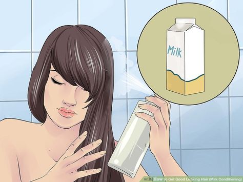 How to Get Good Looking Hair (Milk Conditioning): 13 Steps Conditioner, Hair Styles, Diy, Hair Care And Styling, Conditioning, How To Get Better, Healthy Hair, Hair Milk, Natural Ingredients