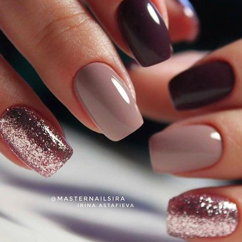 [GOALS] 24 Nails That Are So Lit! - Hashtag Nail Art Manicures, Nail Art Designs, Acrylics, Fall Gel Nails, Short Square Nails, Square Nail Designs, Square Nails, Fall Nail Colors, Fall Nail Designs