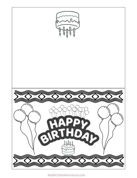 Foldable Happy Birthday Card to Color Ideas, Birthday Greeting Cards, Free Birthday Card, Happy Birthday Cards Printable, Birthday Cards To Print, Birthday Card Template, Birthday Cards, Birthday Card Printable, Free Birthday Printables