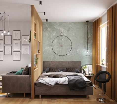 9 Room Divider Ideas For Studio Apartments — Design, Inspiration, Rum, Boho Chic, Interior, Kamar Tidur, Dekorasi Rumah, Dekoration, Interieur