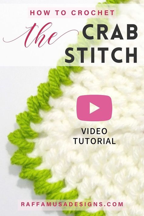 Learn how to crochet the crab stitch or reverse single crochet border with this easy step-by-step video tutorial. Diy, Crochet, Amigurumi Patterns, Reverse Single Crochet, Single Crochet Stitch, Different Crochet Stitches, Crochet Edges For Blankets, Crochet Edging Patterns, Crochet Edging Tutorial