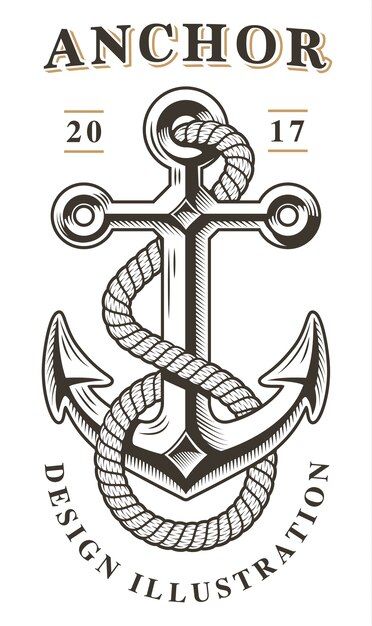 A vintage anchor Premium Vector | Premium Vector #Freepik #vector #ship-anchor #anchor #anchor-logo #nautical-logo Vintage, Graphic Design, Design, Tattoo, Logos, Nautical Logo, Anchor Logo, Logo Project, Desain Grafis