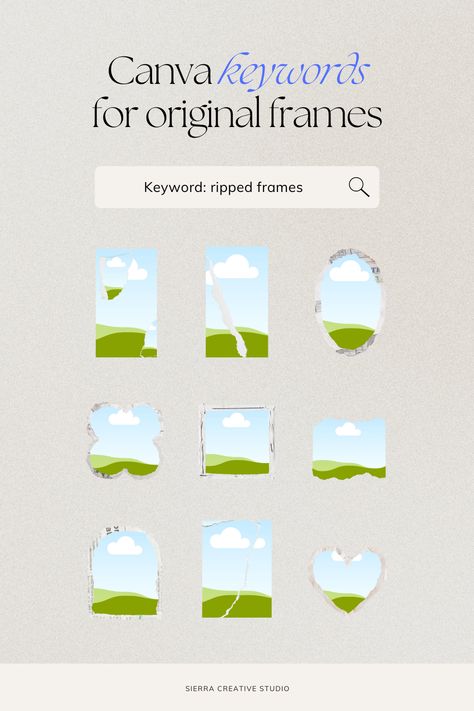 Save this for your next design session. These Canva keywords for elements & frames are great for making your designs stand out. We have found the best Canva elements search terms for you to use to find the cutest ripped frames to use. Design, Instagram, Keyword Elements Canva, Canva Design, Graphic Design Tutorials Learning, Graphic Design Tutorials, Instagram Frame, Design Elements, Frames Design Graphic