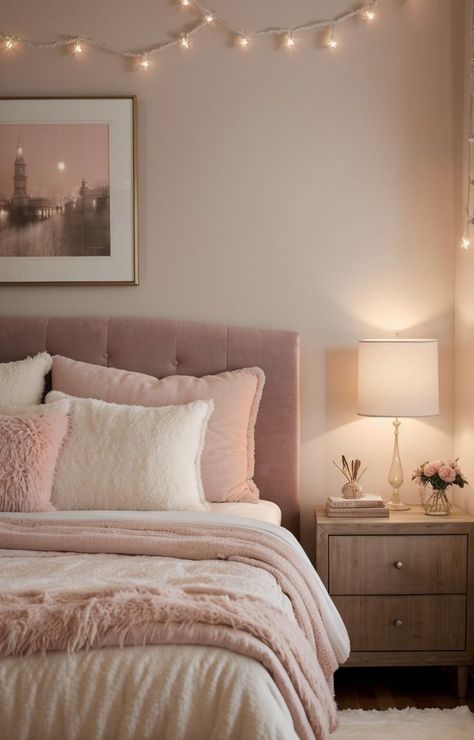 Bedding, Ideas, Neutral Bedroom Decor, Pink Bedrooms, Cozy Bedroom Ideas For Couples Romantic, Room Inspiration Bedroom, Bedroom Wall Colors, Bedroom Design, Room Ideas