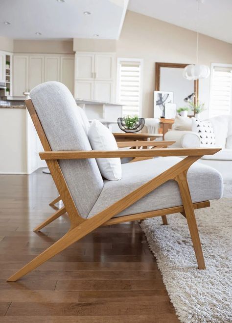 Online finds: edgy, modern accent chairs at every price point. Home Décor, Ideas, Boho Accent Chair, Gold Lounge Chairs, Wood Furniture Living Room, Mid Century Modern Lounge Chairs, Living Room Update, Bentwood Chairs, Mixed Wood