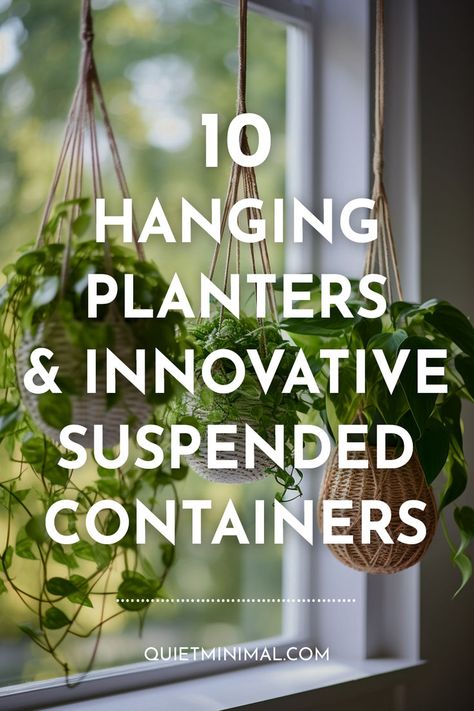 Discover beautiful and functional hanging planter ideas to maximize space and bring new life into your home! This article features 10 styles like boho macramé, modern geometric concrete, upcycled kitchenware gardens, and self-watering glass terrariums with care tips. #hangingplanters #macrameplant hangers #concreteplanters #kitchenwareplanters #bohohomedecor #urbanjungle #plantdecoration #indoorgardens Gardening, Crochet, Hanging Planter Boxes, Hanging Plant Holder, Large Hanging Planters, Hanging Planters Indoor, Hanging Planters, Hanging Plants Diy, Hanging Glass Planters