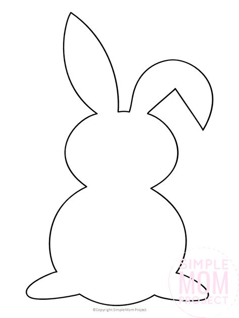Use these free printable Easter bunny template silhouettes in any of your spring, Easter crafts. They are great stencils for decorating an Easter peeop or a simple Easter bunny coloring page! #EasterTemplates #EasterBunnyTemplate #EasterBunny #EasterCrafts #SimpleMomProject Diy, Crafts, Pre K, Easter Bunny Template, Bunny Template Printable Free Pattern Rabbit, Easter Rabbit Crafts, Easter Coloring Pages Printable, Easter Bunny Colouring, Bunny Crafts
