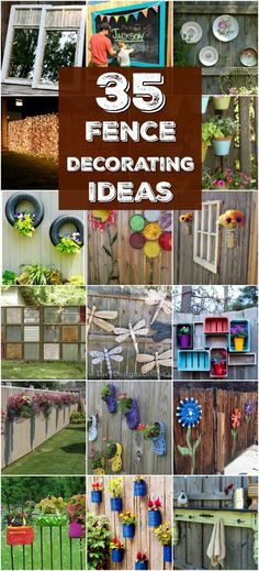 30 Eye-Popping Fence Decorating Ideas That Will Instantly Dress Up Your Lawn Yard Art, Gardening, Diy, Outdoor Fence Decor, Diy Backyard Fence, Diy Fence, Backyard Fence Decor, Diy Garden Projects, Diy Garden Decor