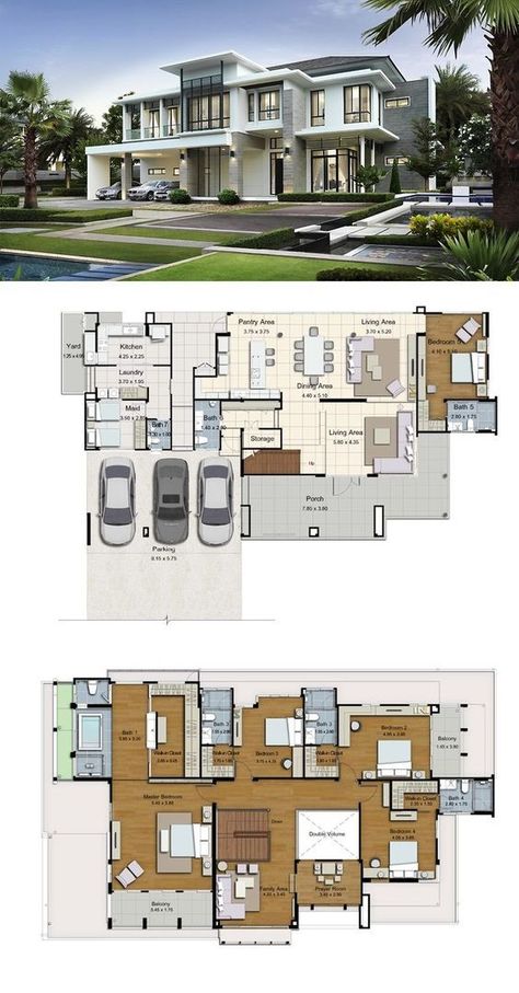 10 Desain Rumah Minimalis Terbaru 2019 untuk Anda - Lamudi.co.id If you want the service, send me a message here, or contact me at the link House Plans, House Layout Plans, House Plans Mansion, Modern House Plans, Villa Plan, House Layouts, Luxury House Plans, House Designs Exterior, Modern House Floor Plans