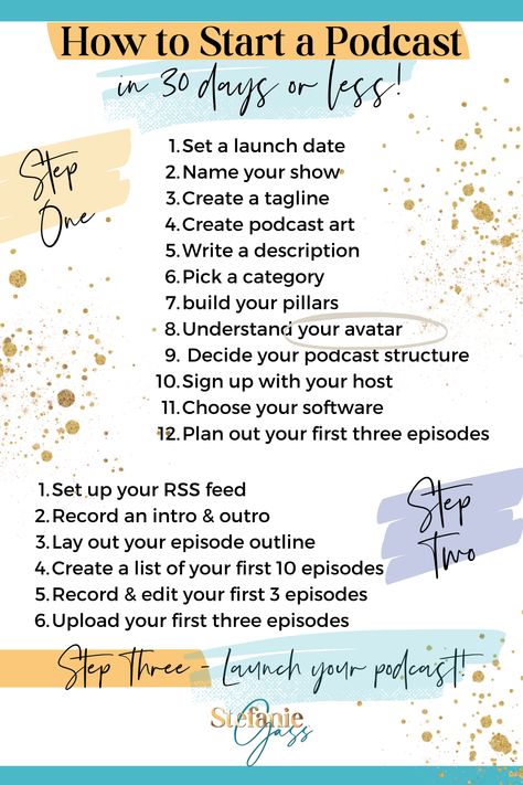 If you're thinking about starting a podcast, you may be wondering what all the steps are to start or grow your own show. Maybe you're curious about what launching will look like but you have NO idea where to start! In this post, I'll go through my Podcast Launch Checklist which is a complete bundle of trainings to help you go from an idea to making a podcast a reality in 30 days or less! Wonderland, Podcast Tips, Starting A Podcast, Podcast Topics, Start Up Business, What Is A Podcast, Business Podcasts, Podcast Resources, Podcast Ideas