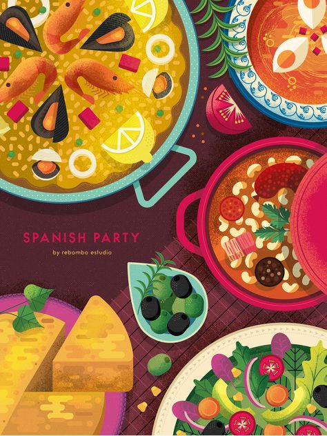 Behance, Posters, Food Art, Food Illustration Design, Food Festival, Creative Food, Food Illustration Art, Food Clipart, Food Illustrations