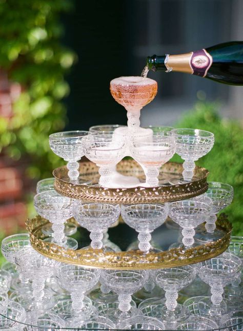 Wedding Decor, Champagne Tower, Champagne Fountain, Wedding Bar, Champagne Wedding, Wedding Cocktails, Wedding Drink, Wedding Seating, Champagne Glasses