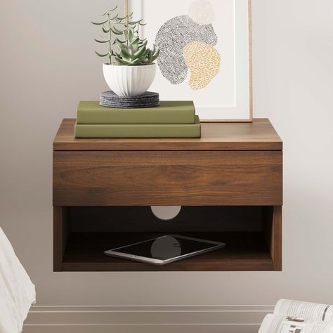 No, your eyes aren't playing tricks on you! Jackson is a modern floating nightstand or bedside table that brings minimalist into your room thanks to its wall-anchored system. Home Décor, Bedside Night Stands, Bedroom Night Stands, Nightstand, Drawer Nightstand, Floating Nightstand, Upholstered Headboard, Modern Bedside Table, Bedroom Furniture