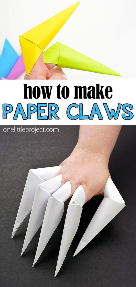 Photo of paper claws Play, Origami, Home-made Halloween, Crafts, Paper Crafts, How To Make Paper, Easy Crafts With Paper, Paper Claws, Easy Origami For Kids