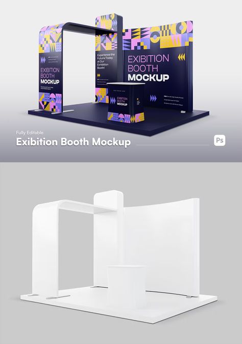Exhibition Booth Mockup Design, Interior, Vintage, Ideas, Desain Grafis, Ilustrasi, Expo, Stand Design, Display Design