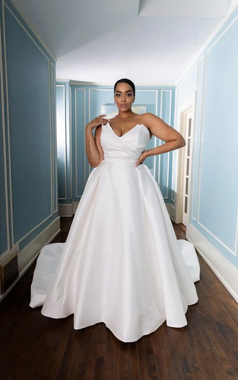 Simple, modern and oh-so-chic, Style 1557 takes timeless bridal design and adds a luxurious, glamorous twist. This show-stopping plus size wedding gown is constructed in sumptuous ivory silk zibeline Wedding Gowns, Wedding Dress, A-line Wedding Dress, Classic Wedding Dress, Wedding Dress Couture, Ball Gown Wedding Dress, Wedding Dresses Plus Size, Bridal Gowns, Wedding Dresses Simple