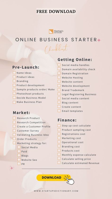 FREE Business Startup Checklist in 2023 Business Tips, Make Business, Business, Business Inspiration, How To Plan, Vision Board, Business Planner, Business Basics, Business Strategy