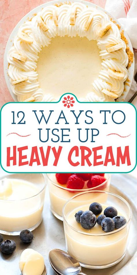 Dessert, Cake, Sauces, Desserts, Pie, What To Make With Whipping Cream, What To Do With Heavy Cream, Whipping Cream Uses, Recipes Using Whipping Cream