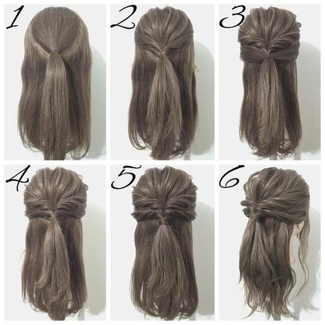 Easy Wedding Hairstyles To Try Yourself At Home | Diy Hairstyles, Down Hairstyles, Long Hair Styles, Hair Tutorials, Hair Styles, Hair Updos, Coiffure Facile, Loose Hairstyles, Thick Hair Styles