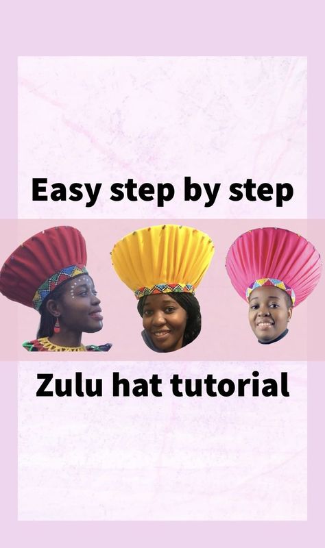 This video shows how to make a Zulu hat Africa, Hats, Crochet, Diy, Design, African Hats, Hat Tutorial, Hats For Women, Zulu Women