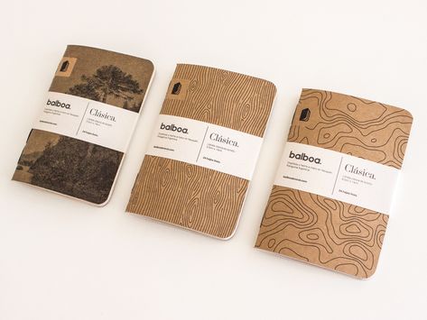 These notebooks have a great natural theme with topographic map information, linear wood grain and an image of nature. Stationery Design, Cover Design, Logos, Packaging, Stationary Design, Notebook Design, Packaging Design, Notebook Cover Design, Creative Notebooks