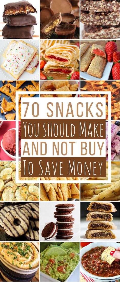 Stop buying expensive snacks at the grocery store. You can make your own snacks for a lot less than what it costs to buy them. You can easily make Doritos, Cheez-Its, Reese’s Peanut Butter Cups, Oreos, Pop-Tarts and much more. Plus, the homemade versions of these snacks will taste better than the store bought ones because they are made with real ingredients and are preservative-free. Chips … … Continue reading → Healthy Recipes, Desserts, Snacks, Dessert, Healthy Snacks, Lunch Snacks, Snacks To Make, Snack Recipes, Homemade Snacks Recipes