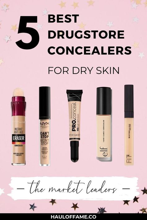 Struggling to find a great drugstore concealer for dry skin? These are the 5 best drugstore concealers for under eyes for dark skin, to conceal dark circles, refresh tired eyes and help brighten your skins overall appearance. We've made sure to include the best drugstore concealer for all skin types including dry skin and oily skin and for acne too. We've also included some top tips on how to apply concealer as well as everything you need to know about color correcting before concealing too! Maybelline, Concealer, Best Drugstore Concealer, Moisturizing Concealer, Drugstore Concealer, Best Concealer, Best Concealer For Acne, How To Apply Concealer, Acne Concealer